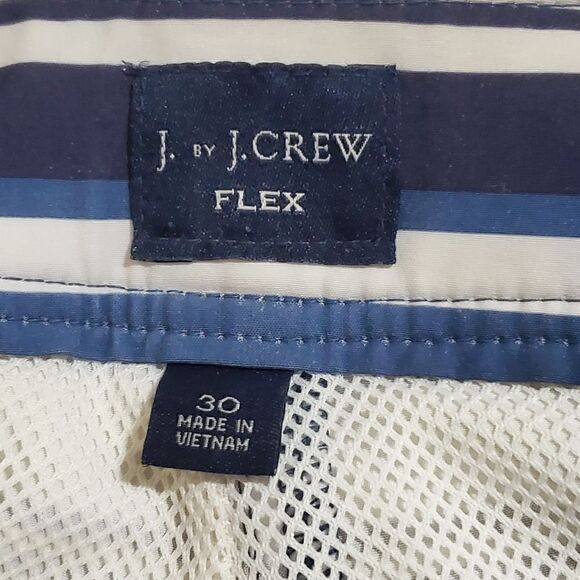 J. by J. Crew Flex Blue Striped Swim Boardshorts, Size 30 - Picture 2 of 8
